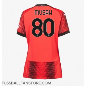 AC Milan Yunus Musah #80 Replik Heimtrikot Damen 2023-24 Kurzarm